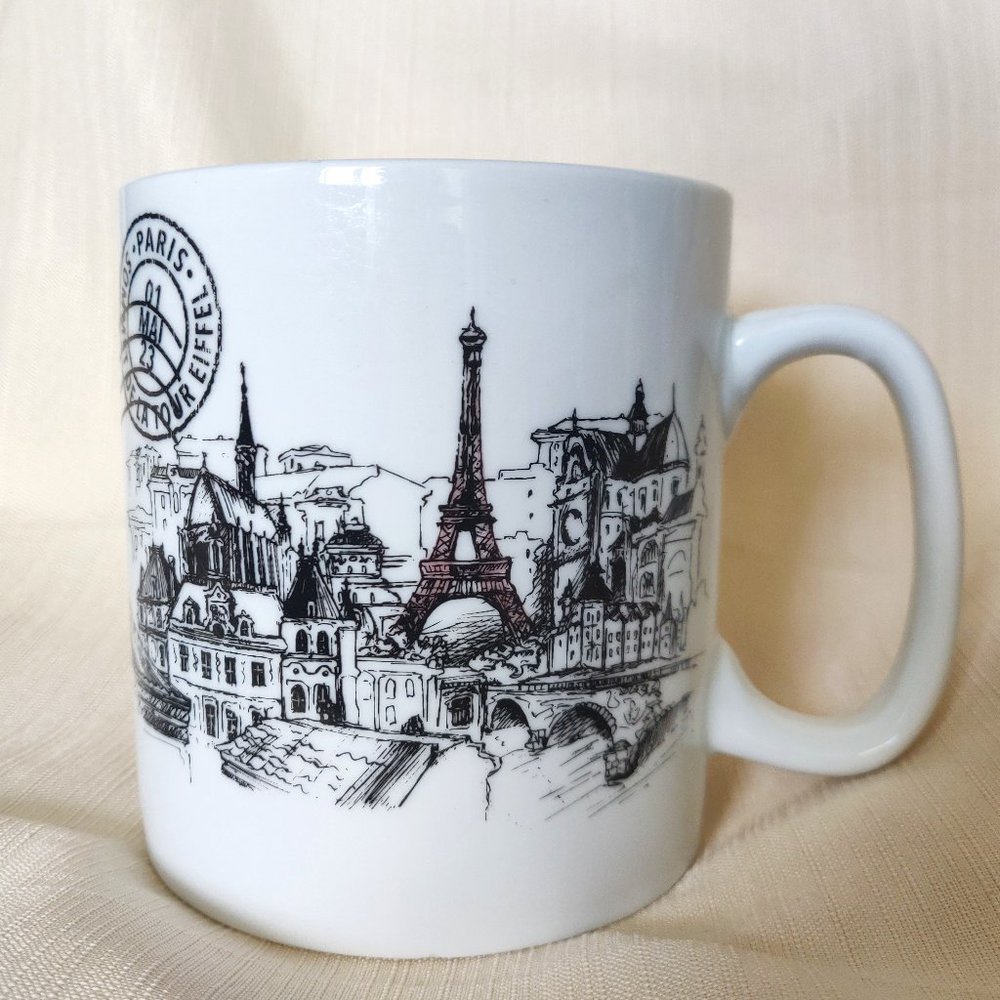 Morris Design Paris Eiffel Tower White Ceramic Mug Large | Design in Canada